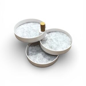 the2bandits 3 Tier Catch All Jewelry Tray White Organizer